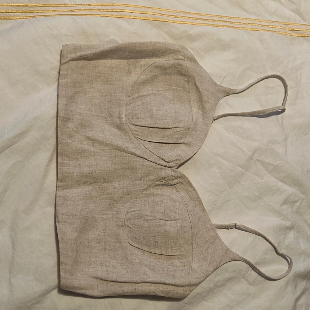 Bardot Elegant Tan Linen Bralette